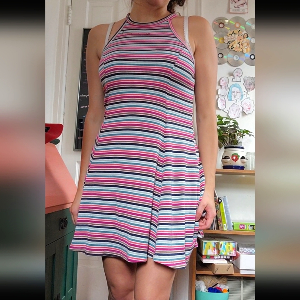 Striped short sundress
